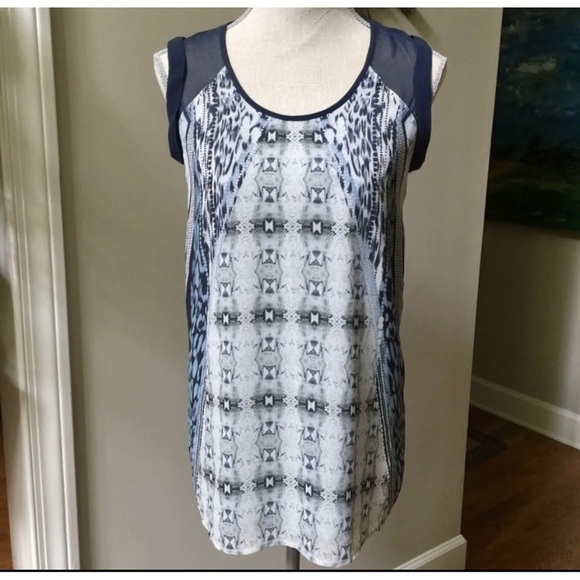Cabi Sleeveless Reptile Snakeskin Print Tunic Top Blouse Chiffon Line Women Sz S - Picture 5 of 12